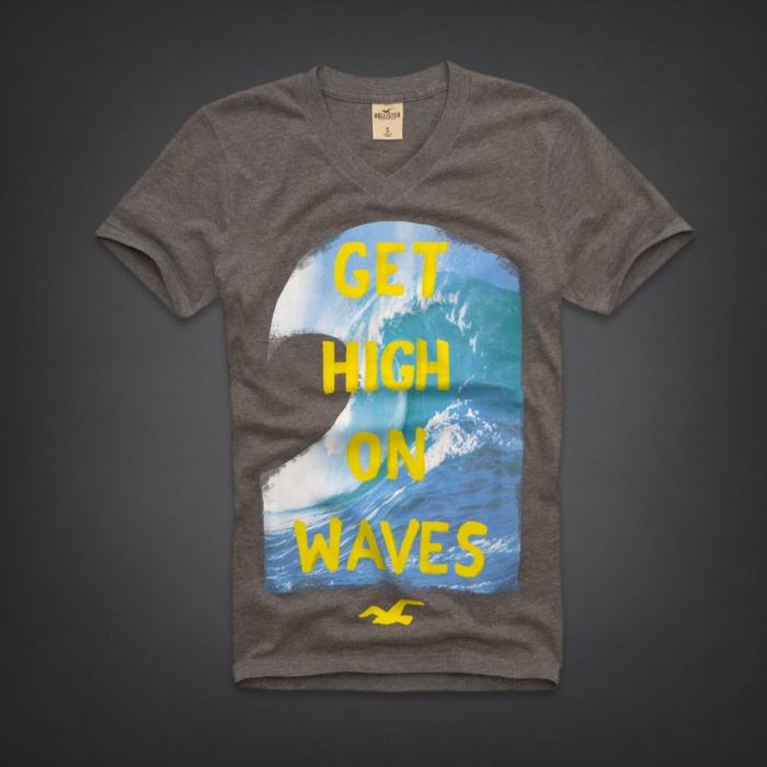 Hollister Hombres cuello en V Corto Remera HCO4076